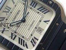 Santos de Cartier 40mm SS/Cer GF 1:1 Best Edition White Dial on Blue Rubber Strap MIYOTA 9015