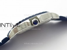 Santos de Cartier 40mm SS/Cer GF 1:1 Best Edition White Dial on Blue Rubber Strap MIYOTA 9015