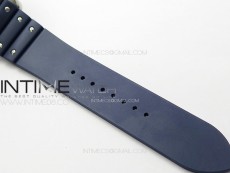 Santos de Cartier 40mm SS/Cer GF 1:1 Best Edition White Dial on Blue Rubber Strap MIYOTA 9015