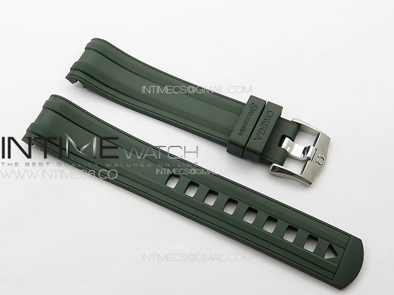 ZF Green Rubber Strap For Seamaster Diver 300M 20mm