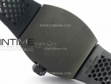 RM027 Titanium DLC Real Tourbillon YSF Best Edition Skeleton Skull Dial on Black Rubber Strap