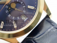 Annual Calendar Moonphase 5396 RG ZF 1:1 Best Edition Blue Dial T Crystal Markers on Blue Leather Strap A324