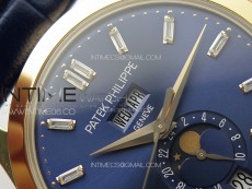 Annual Calendar Moonphase 5396 RG ZF 1:1 Best Edition Blue Dial T Crystal Markers on Blue Leather Strap A324
