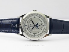 Annual Calendar Moonphase 5396 SS PPF 1:1 Best Edition White Dial on Black Leather Strap A324