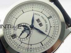 Annual Calendar Moonphase 5396 SS PPF 1:1 Best Edition White Dial on Black Leather Strap A324