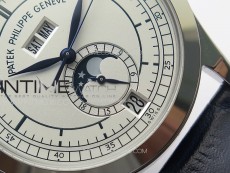 Annual Calendar Moonphase 5396 SS PPF 1:1 Best Edition White Dial on Black Leather Strap A324