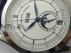 Annual Calendar Moonphase 5396 SS PPF 1:1 Best Edition White Dial on Black Leather Strap A324