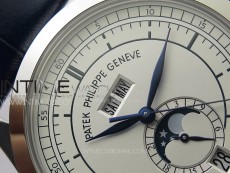 Annual Calendar Moonphase 5396 SS PPF 1:1 Best Edition White Dial on Black Leather Strap A324