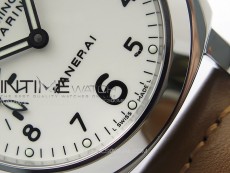 PAM1113 V HWF 1:1 Best Edition White Dial on Brown Leather Strap A6497