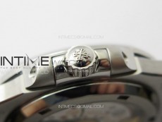 Nautilus Pave T Diamonds bezel SS GSF Full Pave Diamonds Dial On Black Leather Strap 324CS