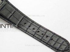 Nautilus Pave T Diamonds bezel SS GSF Full Pave Diamonds Dial On Black Leather Strap 324CS