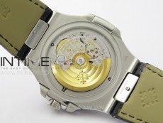 Nautilus Pave T Diamonds bezel SS GSF Full Pave Diamonds Dial On Black Leather Strap 324CS