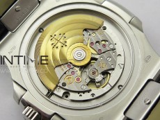 Nautilus Pave T Diamonds bezel SS GSF Full Pave Diamonds Dial On Black Leather Strap 324CS