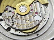 Nautilus Pave T Diamonds bezel SS GSF Full Pave Diamonds Dial On Black Leather Strap 324CS