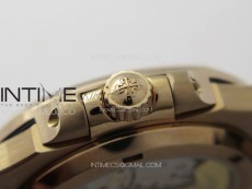 Nautilus Pave T Diamonds bezel RG GSF Full Pave T Diamonds Dial On Black Leather Strap 324CS