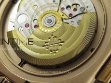 Nautilus Pave T Diamonds bezel RG GSF Full Pave T Diamonds Dial On Black Leather Strap 324CS