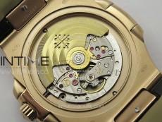 Nautilus Pave T Diamonds bezel RG GSF Full Pave T Diamonds Dial On Black Leather Strap 324CS
