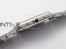Tank Louis Ladies 22mm SS/Dia Bezel 8848F 1:1 Best Edition White Dial on SS Bracelet Ronda Quartz(Free leather strap)