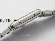 Tank Louis Ladies 22mm SS/Dia Bezel 8848F 1:1 Best Edition White Dial on SS Bracelet Ronda Quartz(Free leather strap)