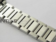 Tank Louis Ladies 22mm SS/Dia Bezel 8848F 1:1 Best Edition White Dial on SS Bracelet Ronda Quartz(Free leather strap)