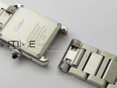 Tank Louis Ladies 22mm SS/Dia Bezel 8848F 1:1 Best Edition White Dial on SS Bracelet Ronda Quartz(Free leather strap)