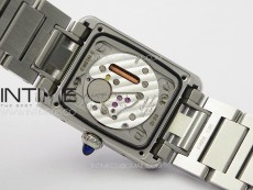 Tank Louis Ladies 22mm SS/Dia Bezel 8848F 1:1 Best Edition White Dial on SS Bracelet Ronda Quartz(Free leather strap)