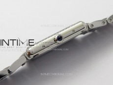 Tank Louis Ladies 25mm SS/Dia Bezel 8848F 1:1 Best Edition White Dial on SS Bracelet Ronda Quartz(Free leather strap)
