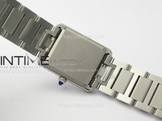 Tank Louis Ladies 25mm SS/Dia Bezel 8848F 1:1 Best Edition White Dial on SS Bracelet Ronda Quartz(Free leather strap)