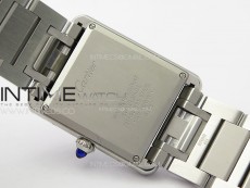 Tank Louis Ladies 25mm SS/Dia Bezel 8848F 1:1 Best Edition White Dial on SS Bracelet Ronda Quartz(Free leather strap)