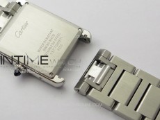 Tank Louis Ladies 25mm SS/Dia Bezel 8848F 1:1 Best Edition White Dial on SS Bracelet Ronda Quartz(Free leather strap)
