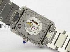 Tank Louis Ladies 25mm SS/Dia Bezel 8848F 1:1 Best Edition White Dial on SS Bracelet Ronda Quartz(Free leather strap)