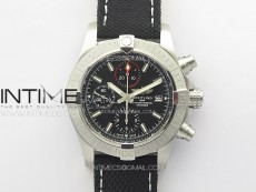Avenger Chrono SS Red Second hand B50 Black Dial on Black Nylon Strap A7750
