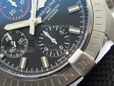 Avenger Chrono SS Red Second hand B50 Black Dial on Black Nylon Strap A7750