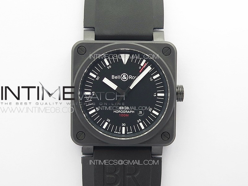 BR 03-92 Horograph Real Ceramic 1:1 Best Edition Black Dial on Black Rubber Strap MIYOTA 9015 BR 03-92 Horograph Real Ceramic 1:1 Best Edition Black Dial on Black Rubber Strap MIYOTA 9015