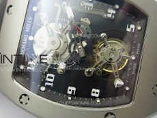 RM001 Satin-polished steel Real PR YSF Skeleton Dial on black Rubber Strap Asian Tourbillon