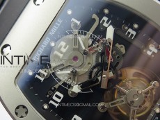 RM001 Satin-polished steel Real PR YSF Skeleton Dial on black Rubber Strap Asian Tourbillon
