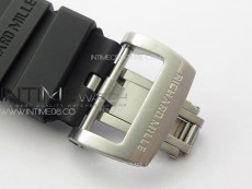 RM001 Satin-polished steel Real PR YSF Skeleton Dial on black Rubber Strap Asian Tourbillon