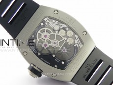 RM001 Satin-polished steel Real PR YSF Skeleton Dial on black Rubber Strap Asian Tourbillon