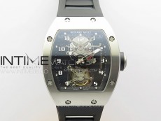 RM001 Real PR SS YSF Skeleton Dial on black Rubber Strap Asian Tourbillon