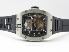 RM001 Real PR SS YSF Skeleton Dial on black Rubber Strap Asian Tourbillon