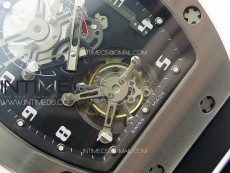 RM001 Real PR SS YSF Skeleton Dial on black Rubber Strap Asian Tourbillon