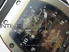 RM001 Real PR SS YSF Skeleton Dial on black Rubber Strap Asian Tourbillon