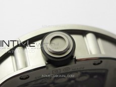 RM001 Real PR SS YSF Skeleton Dial on black Rubber Strap Asian Tourbillon