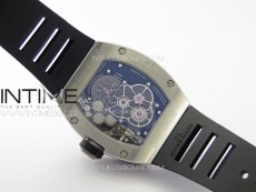 RM001 Real PR SS YSF Skeleton Dial on black Rubber Strap Asian Tourbillon