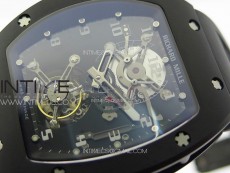 RM001 Real PR DLC YSF Skeleton Dial on black Rubber Strap Asian Tourbillon