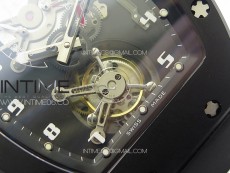 RM001 Real PR DLC YSF Skeleton Dial on black Rubber Strap Asian Tourbillon