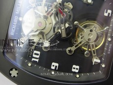 RM001 Real PR DLC YSF Skeleton Dial on black Rubber Strap Asian Tourbillon