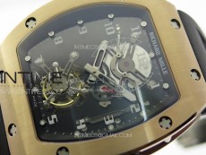 RM001 Real PR RG YSF Skeleton Dial on black Rubber Strap Asian Tourbillon