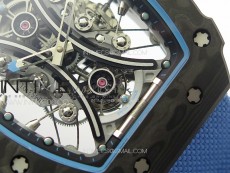 RM053-01 Real Forge Carbon YSF Best Edition Skeleton Dial on Blue Nylon Strap Asian Tourbillon