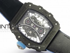 RM053-01 Real Forge Carbon YSF Best Edition Skeleton Dial on Blue Nylon Strap Asian Tourbillon